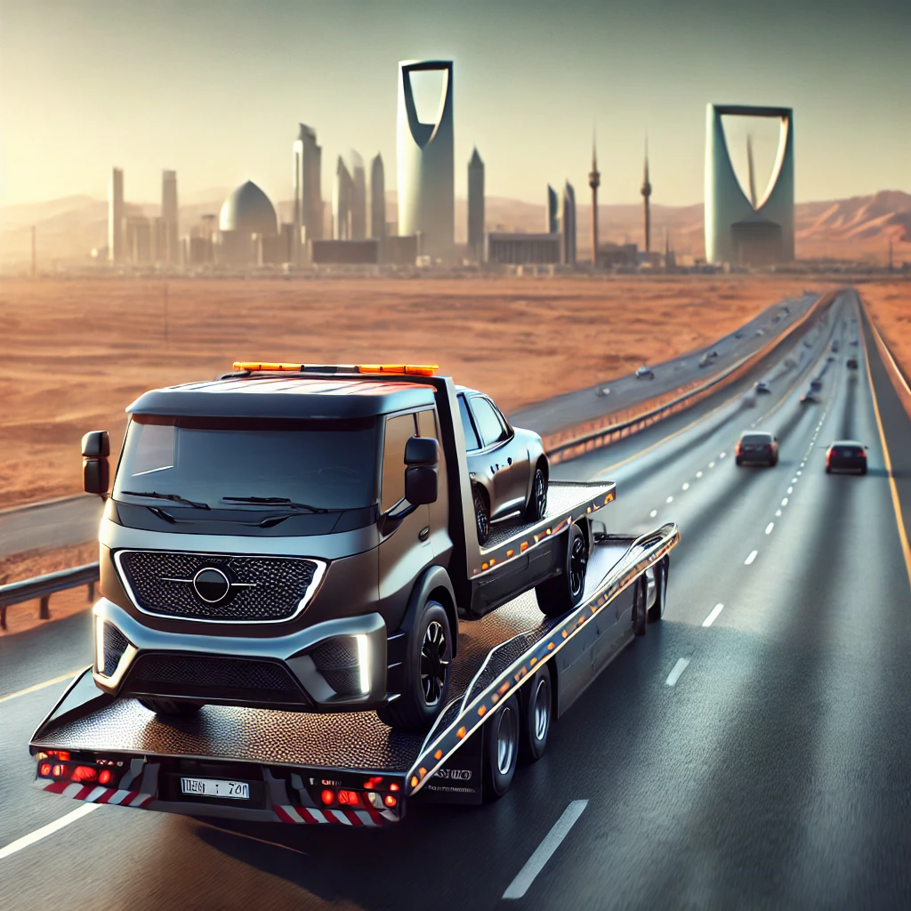 سطحة نقل سيارات على طريق الرياض